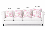 Pink Sugar Blossom Stripes - Square Pillow