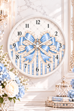 Celestial Blue Diamond | Damask Bow Couture - Wall Clock