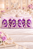 Purple Leopard Bow Couture - Square Pillow
