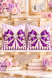 Purple Leopard Bow Couture - Square Pillow