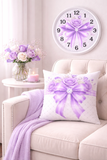 Purple Couture Diamond Bow - Wall Clock