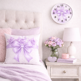 Purple Couture Diamond Bow - Wall Clock