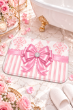 Princess Pink Damask Bow - Bath Mat