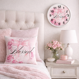Wall Clock - Pink & Blush Perfume Bottle - Blessed Black (Faith)