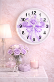 Purple Couture Diamond Bow - Wall Clock