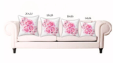 Square Pillow - Rosabella Bloom - White
