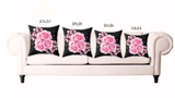 Square Pillow - Rosabella Bloom - Black