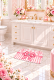 Princess Pink Damask Bow - Bath Mat
