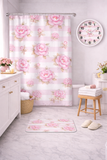 Blush Pink Garden Dream Stripes - Bath Mat