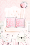 Square Pillow - Pink Dahlia Glitter - Give Thanks in All Circumstances