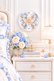 Buttercream Sapphire Blossom Butterfly - Wall Clock