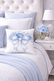 Blue Couture Diamond Bow - Square Pillow