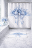 Blue Couture Diamond Bow - Shower Curtains