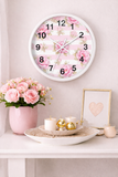 Blush Pink Garden Dream Stripes - Wall Clock