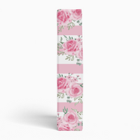 1.5" Binder-Pretty Pink Floral Roses-Pink Stripes