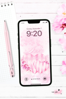 Phone Wallpaper - Love Conquers All – Candy Striped Pink Heart & Roses
