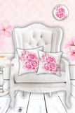 Square Pillow - Rosabella Bloom - White