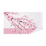 Towel Set-Pink Floral Blossoms-Pink & White