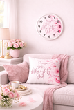 Pink Flower Bouquet - Praise Almighty God - Wall Clock (Faith)