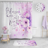 Purple Flower Bouquet - Blessed is the One - Shower Curtains (Faith)