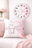 Pink Flower Bouquet - Praise Almighty God - Square Pillow (Faith)
