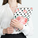 Clipboard-Lush Pink Floral-Black Polka Dots-White