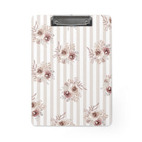 Clipboard-Neutral Browns-Floral Pinstripes