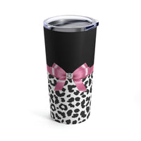 Tumbler 20oz-Glam Pink Bow-Snow Leopard-Black