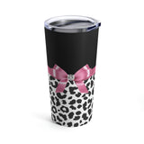Tumbler 20oz-Glam Pink Bow-Snow Leopard-Black