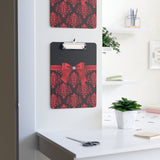 Clipboard-Glam Red Bow-Red Lace-Black