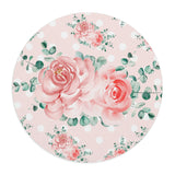 Mouse Pad-Lush Pink Floral-White Polka Dots-Pink