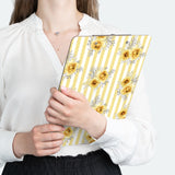 Clipboard-Yellow Floral Pinstripes