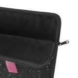 Laptop Sleeve-Pink Bow-Black Polka Dots-Black Glitter