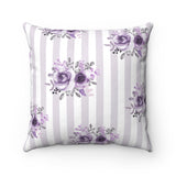 Square Pillow-Stormy Purple-Floral Pinstripes-4 Sizes