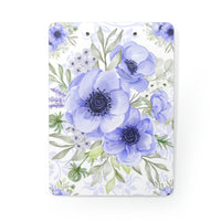 Clipboard-Soft Blue Floral-Blue Stencil-White