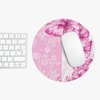 Mouse Pad-Pink Butterfly Duo-White