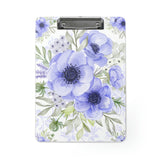 Clipboard-Soft Blue Floral-Blue Stencil-White