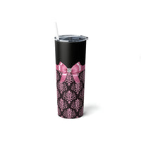 Skinny Tumbler, 20oz-Glam Pink Bow-Pink Lace-Black