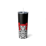 Skinny Tumbler, 20oz-Glam Red Bow-Snow Leopard-Black