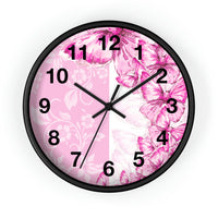 Wall Clock-Pink Butterfly Duo-White