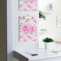 Clipboard-Magenta Pink Floral-White Polka Dots-Pink