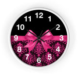 Wall Clock-Glam Passion Pink Bow-Passion Pink Lace-Black