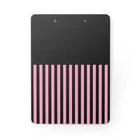 Clipboard-Glam Pink Bow-Pink Black Pinstripes-Black