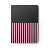 Clipboard-Glam Pink Bow-Pink Black Pinstripes-Black