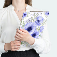 Clipboard-Soft Blue Floral-Blue Stencil-White