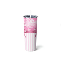 Skinny Tumbler, 20oz-Glam Pink Bow-Pink White Stencil-Pink White Pinstripes