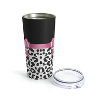 Tumbler 20oz-Glam Pink Bow-Snow Leopard-Black