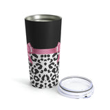 Tumbler 20oz-Glam Pink Bow-Snow Leopard-Black