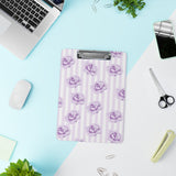 Clipboard-Purple Lilac-Floral Pinstripes