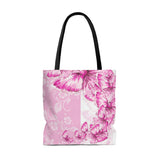 Tote Bag-Pink Butterfly Duo-White